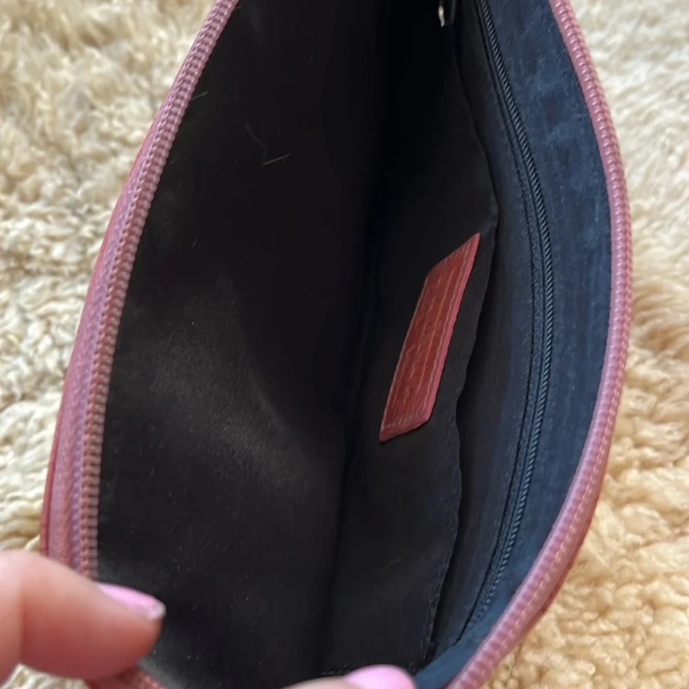 Sabina Pink Genuine Leather Clutch w/weave style design 11.5”Long x 5-3/4”Wide